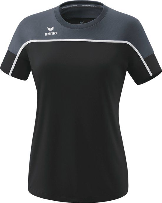 ERIMA Change T-Shirt Dames - Black Grey-Slate Grey-Wit Maat 42