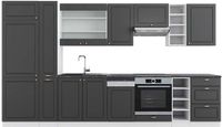 Vicco Fame-Line Complete keukeneenheid – 355 cm, WB Antraciet Antraciet-Goud/Wit