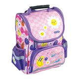 KEYROAD Sac à dos premium sac à dos enfant sac d'école cartable garçon fille / 38 x 28 x 18 cm sac à dos ergonomique école primaire avec sangle de poitrine/thème : sourire violet