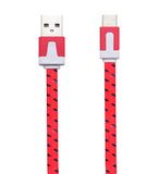Noodle Shot Case Noodle Type C kabel voor Samsung Galaxy S10+ Android-oplader USB 1,5 m, gevlochten aansluiting (rood)