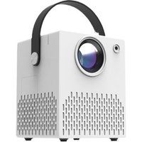 Aiorber Draagbare projector, 1080P, dubbele frequentie 2,4G / 5G, vierpunts trapeziumcorrectie, scherm identiek aan dat van een mobiele telefoon, 13,5 x 12,5 x 16,5 cm, wit