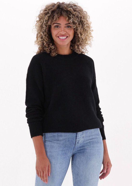 Selected Femme Lulu Ls Knit O-neck B Trui - Zwart - Dames - Maat L