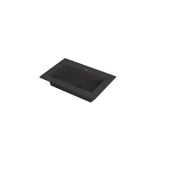 Ink Kraft wastafel 70x1x45cm 1 kraangat wasbak quartz zwart 3417213
