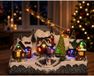 Lumineo Kerstdorp kerst tafereel - huisjes en kerstman slee - met verlichting en beweging - 32 cm - polyresin - USB