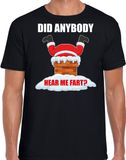 Bellatio Decorations Fun Kerstshirt / Kerst t-shirt Did anybody hear my fart zwart voor heren - Kerstkleding / Christmas outfit S