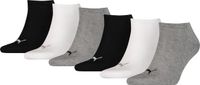 Puma Unisex Sneakersokken - 6 Paar - Maat 43-46 - Grijs/Wit/Zwart