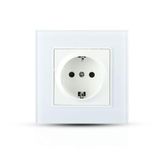 Bus V-TAC Inbouwstopcontact enkel stopcontact Schuko standaard Duits 16A kunststof wit glascoating Ip20