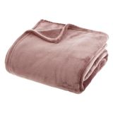 Atmosphera Deken/Plaid polaire - Vieux rose - 180 x 230 cm - Polyester - Couverture de canapé molletonnée