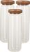 Excellent Houseware Set van 3 luxe glazen voorraadpotten 1300 ml