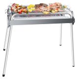 Uten Barbecuegrill, 430 roestvrij staal, in twee hoogtes verstelbaar, houtskoolbarbecue buiten voor 5-10 personen, familiepicknick, tuin, terras, camping, reizen, barbecue, feest