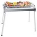 Uten Barbecuegrill, 430 roestvrij staal, in twee hoogtes verstelbaar, houtskoolbarbecue buiten voor 5-10 personen, familiepicknick, tuin, terras, camping, reizen, barbecue, feest