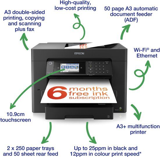 Epson WorkForce Pro WF-7840DTWF - Multifunctionele Inkjetprinter - A4 - 4800 x 2400 DPI - Wifi