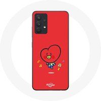 Maniacase Hoesje voor Samsung Galaxy A13 5G BTS Bangtan Boys BT21 TATA V Rode Achtergrond