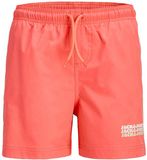 Jack & Jones Zwemshort Sunrise Triple Logo Koraal Oranje Jongens Polyester Maat 140