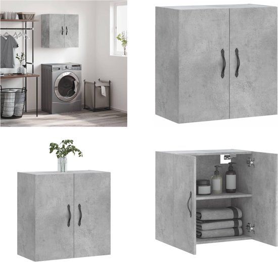 vidaXL Wandkast 60x31x60 cm bewerkt hout betongrijs