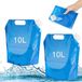 Bol 2 x jerrycans d'eau pliables, 5 l + 10 l, jerrycan d'eau pliable, réservoir d'eau portable pliable, réservoir d'eau de camping pour camping extérieur, randonnée, pique-nique, barbecue