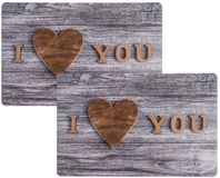 Merkloos / Sans marque I love you Placemats - 12x - 29 x 44 cm - Grey