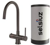 Selsiuz Rond Gun Metal Zwart met Single boiler - 350213