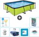 EXIT Toys EXIT Rechthoekig Lime Frame Zwembad - 300 x 200 x 65 cm - Inclusief Pomp - Solarzeil - Vloertegels - Verlichting - 7-delig