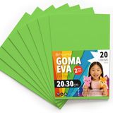 OFITURIA EVA-rubber voor school- en creatieve projecten, kleurrijke schuimplaten voor doe-het-zelfprojecten, kunst, kinderdecoratie, scrapbooking, kunsthandwerk, 20 x 30 cm (lichtgroen, 20 stuks)