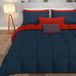 PETTI Artigiani Italiani - Winterdekbed 240x260 cm 2-Persoons, Warm Dubbelzijdig Dekbed Nachtblauw Bordeaux, Anti-allergisch Microvezel 300g/m², Zacht en Behaaglijk, Made in Italy