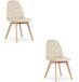 LEOBERT BORA Eetkamerstoelen – Set van 2 – Beige Velvet – Beukenhouten Poten