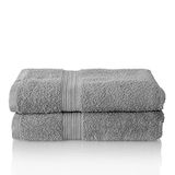 Glart Premium badstoffen handdoekenset, ZILVERGRIJS, 2 douchehanddoeken van 70 x 140 cm
