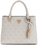 GUESS Noelle II Multi Compartment Satchel Bone Logo crème Handtas