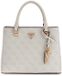 GUESS Noelle II Multi Compartment Satchel Bone Logo crème Handtas