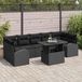 Maison Exclusive - Tuinset met 8 zitplaatsen, zwarte polyrotan loungeset
