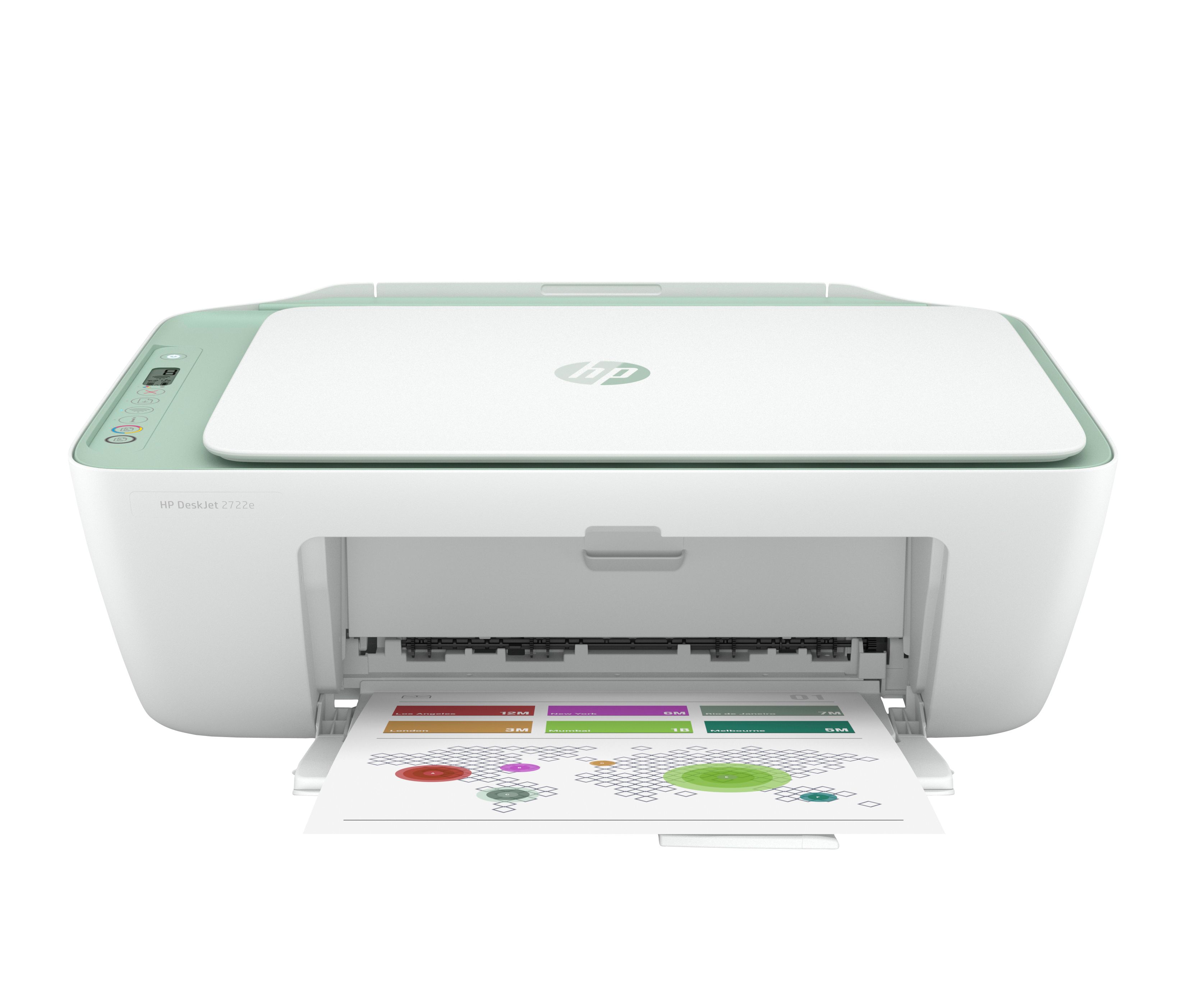HP DeskJet 2722e All-in-One Printer - Color Inkjet - Duplex Printing - Wi-Fi