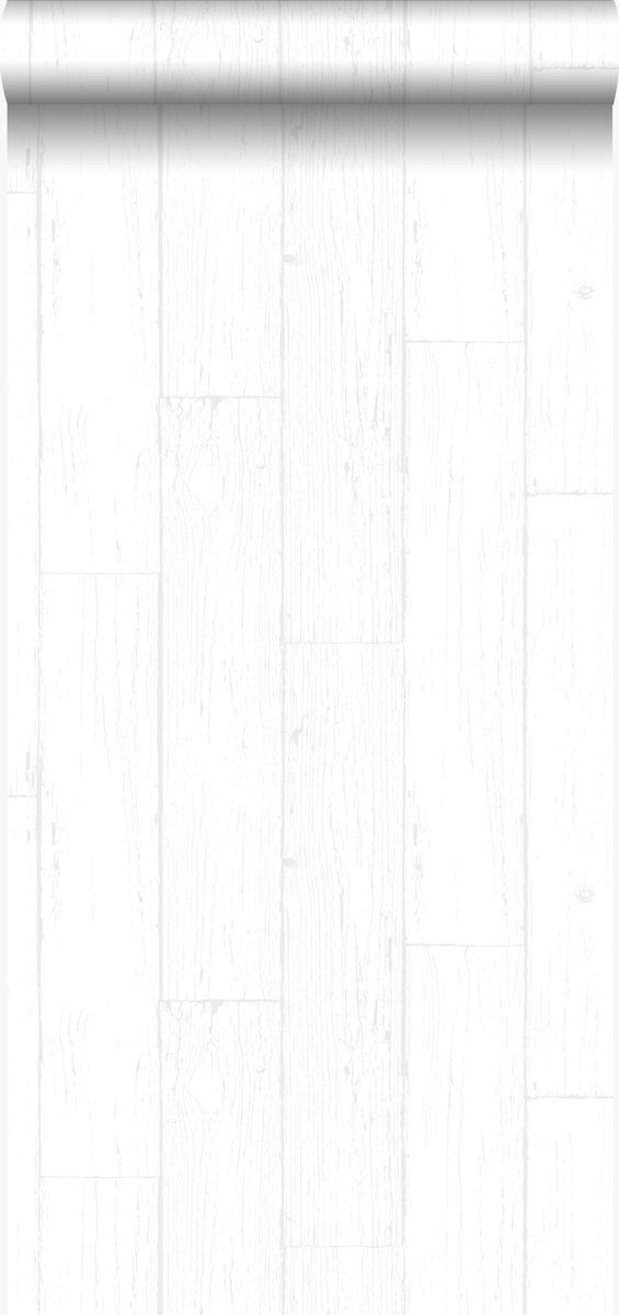 Origin Wallcoverings behang verweerde houten planken mat wit en zilver - 347541 - 53 cm x 10,05 m