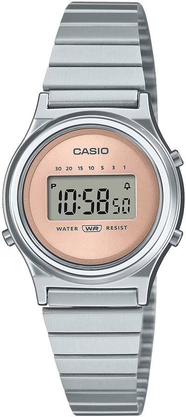 {"int": 1799, "string": null} Casio Collection Vintage LA700WE-4AEF Digital Watch for Women - Silver Stainless Steel - 26mm