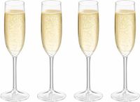 Leknes Verres à champagne - 4 pièces - 165 ml - Plastique - Transparent