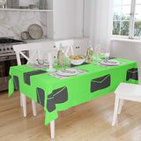 Bonamaison Tafelkleed, Anti-Mold, Sneldrogend, Waterdicht, 100% Polyester Tafellaken, Neon groene rook, 140 x 160 Cm