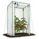 VOUNOT® Kweekkas Foliekas 100x50x150 cm, Schuin Dak Kas, Tuinkas voor Tomaten Groenten Bloemen & Fruit, Versterkte PE-Folie 135 g/m², Wit