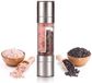 Molen van staal - Set met twee universele molens - Peper- en zoutmolen met dubbele maler - Handbediende peper- en zoutmolen - Kruidenmolen - Handig keukenaccessoire - Ideaal voor picknick of barbecue