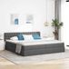 Maison Exclusive - lit de rangement avec matelas gris foncé 200 x 200 cm velours