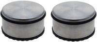 Excellent Houseware Deurstopper - Set van 2x stuks - aluminium - met rubber - 11 cm - deurstop
