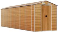 vidaXL Tuinschuur 191x640x198 cm gegalvaniseerd staal lichtbruin