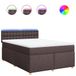 vidaXL Boxspring met matras stof donkerbruin 140x200 cm