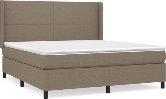 vidaXL Boxspring met matras - Stof - Taupe - 180x200 cm