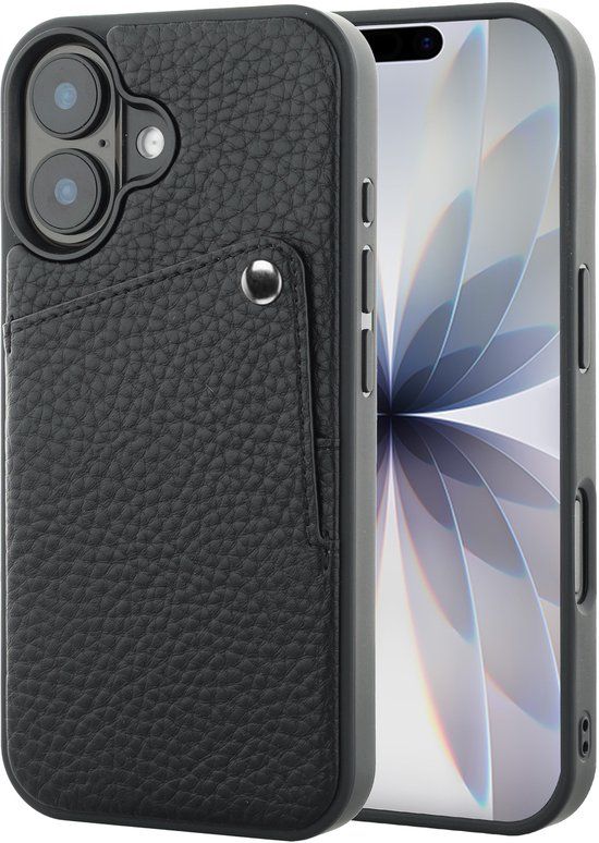 Selencia Hoesje - Geschikt voor Apple iPhone 17 - Backcover met Pashouder - Zwart