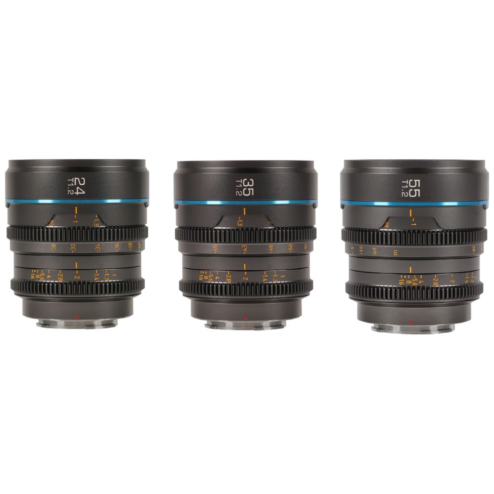 Sirui Nightwalker 24, 35 & 55mm Bundle T1.2 S35 Canon RF Gunmetal