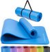 Merkloos Gymnastiekmat met draagriem, antislip, blauw, 183 x 60 cm