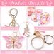 Sleutelhanger, ShopVlot Sleutelhanger beginletter - roze hars - vlinder - schattig cadeau voor meisjes