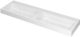 Wastafel INK Momento Wastafel Polystone Dubbel Zonder Kraangaten - 1600x450x90 mm - Mat Wit
