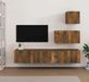 Maison Exclusive - Set de 4 meubles TV, placage chêne fumé, bois composite