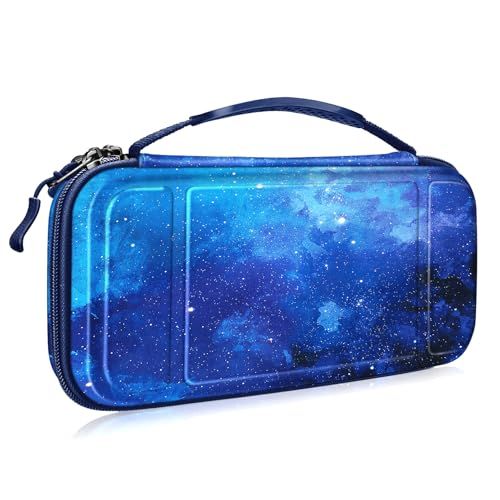 Fintie Carry Case voor Nintendo Switch / Switch Oled - [Schokbestendig] Harde Hoes Beschermhoes Draagbare tas met 10 kaartsleuven binnenzak voor Switch Console Joy-Con accessoires, Starry Sky