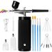 Airbrush Airbrushset met compressor - Airbrush pistool - 0,4 mm mondstuk - Draadloos, Usb-c - Zwart